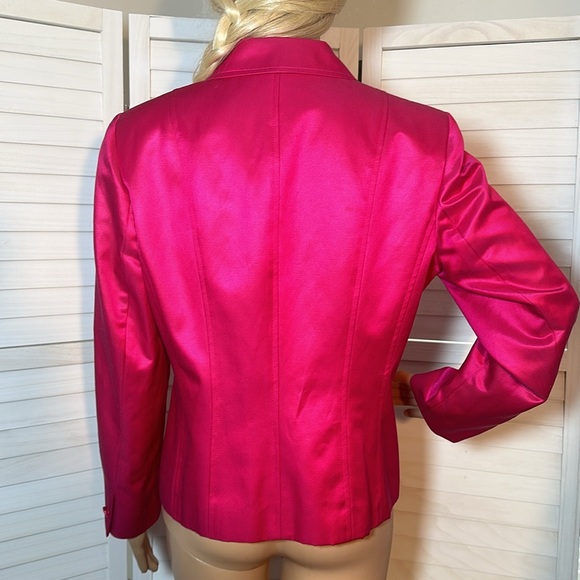NWOT TALBOTS Womens Petites Silk Pink Notch Collar  Blazer - Picture 7 of 10